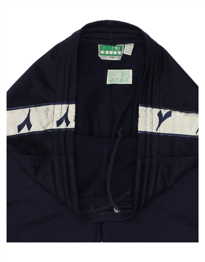 DIADORA Mens Tracksuit Trousers Medium Navy Blue Polyester | Vintage Diadora | Thrift | Second-Hand Diadora | Used Clothing | Messina Hembry 