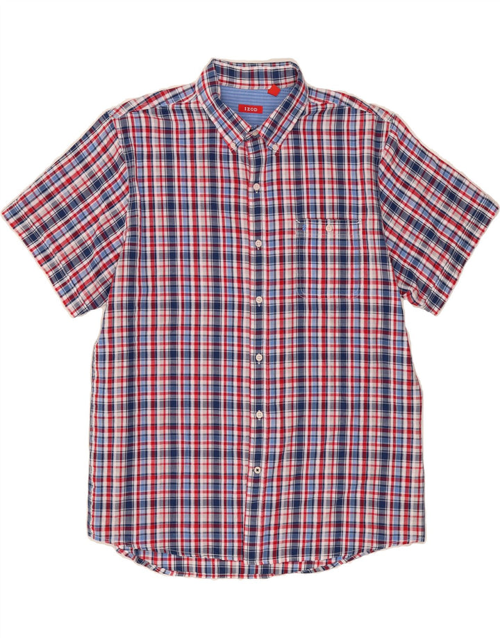 IZOD Mens Big & Tall Short Sleeve Shirt XL Red Check Cotton Vintage Izod and Second-Hand Izod from Messina Hembry 