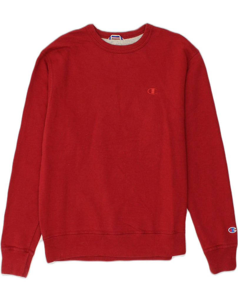 CHAMPION Mens Sweatshirt Jumper Medium Red Cotton | Vintage Champion | Thrift | Second-Hand Champion | Used Clothing | Messina Hembry 