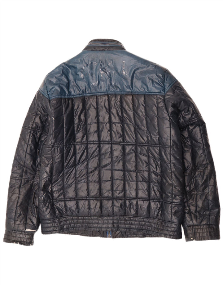 Calvin Klein Jeans Mens Padded Jacket UK 44 2XL Navy Blue Colourblock