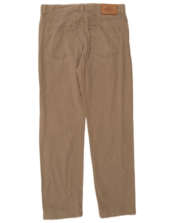 Calvin Klein Mens Straight Jeans W32 L31 Beige Cotton