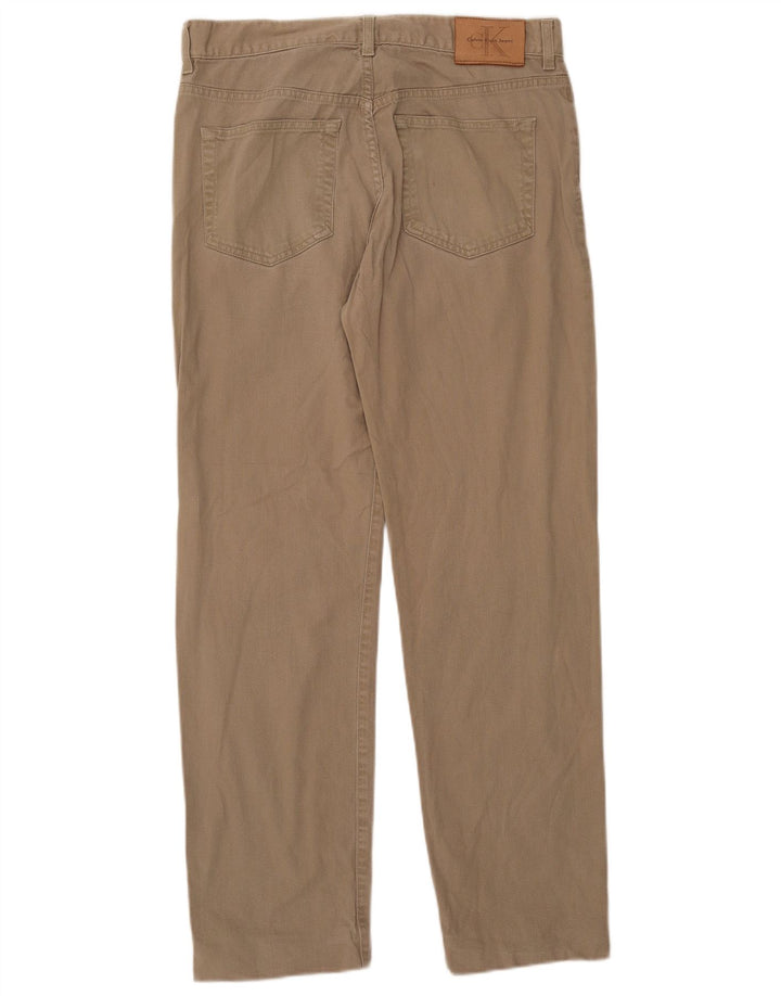 Calvin Klein Mens Straight Jeans W32 L31 Beige Cotton