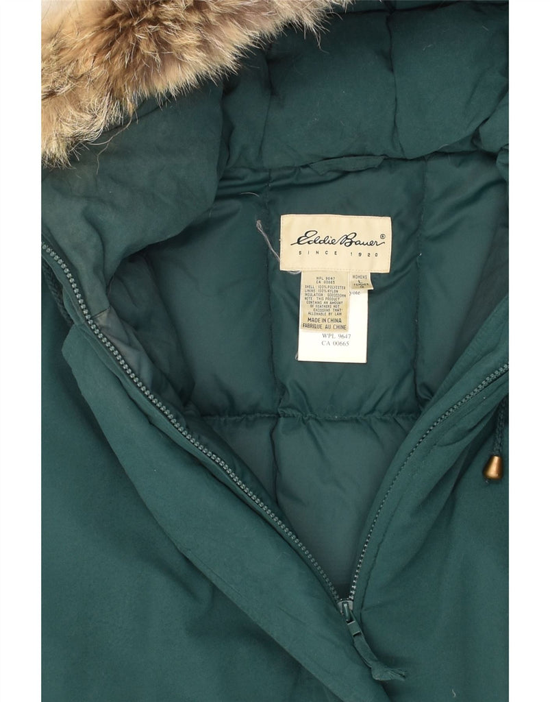 EDDIE BAUER Womens Oversized Hooded Padded Coat UK 16 Large Green | Vintage Eddie Bauer | Thrift | Second-Hand Eddie Bauer | Used Clothing | Messina Hembry 