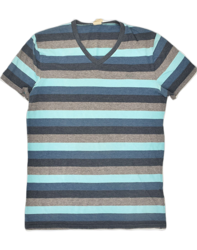 HOLLISTER Mens T-Shirt Top Small Blue Striped Cotton | Vintage Hollister | Thrift | Second-Hand Hollister | Used Clothing | Messina Hembry 