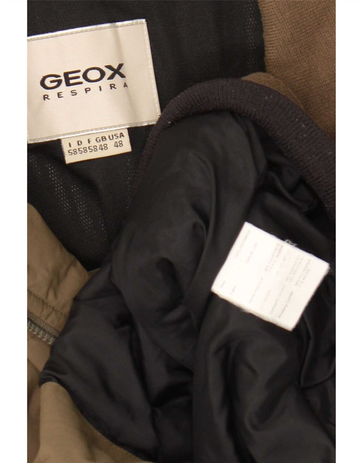 Geox Respira Mens Bomber Jacket UK 48 4XL Brown Nylon