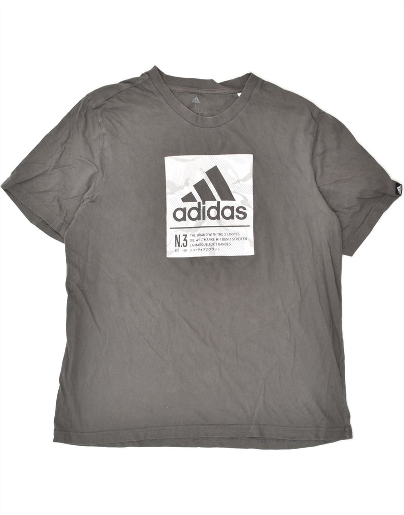 ADIDAS Mens Graphic T-Shirt Top Large Grey Cotton | Vintage Adidas | Thrift | Second-Hand Adidas | Used Clothing | Messina Hembry 