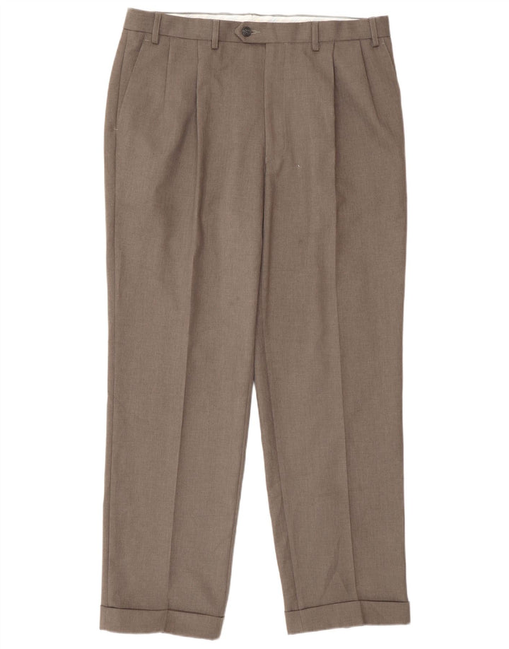Marks & Spencer Mens Pegged Suit Trousers W36 L31 Grey Polyester