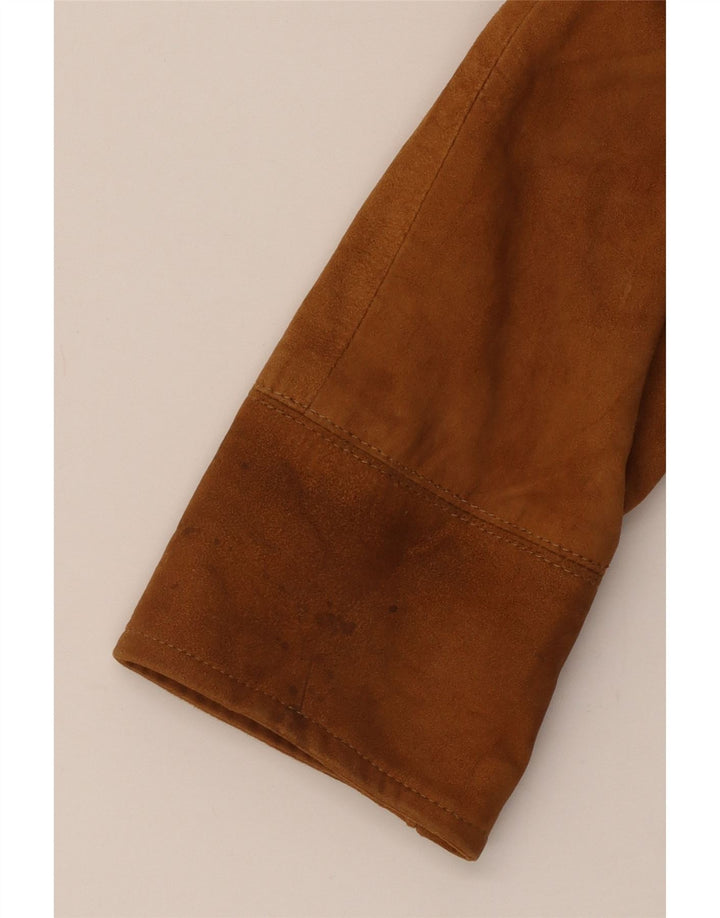 Vintage Womens Suede Jacket UK 14 Large Brown Leather