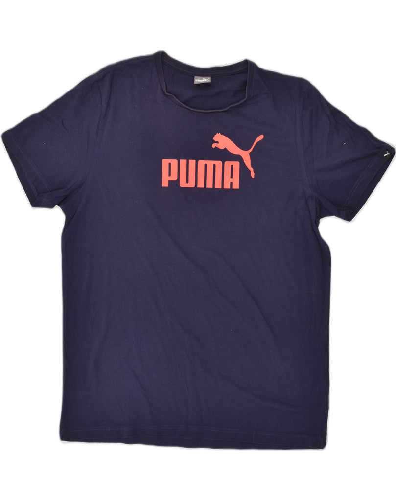 PUMA Mens Graphic T-Shirt Top XL Navy Blue Cotton | Vintage Puma | Thrift | Second-Hand Puma | Used Clothing | Messina Hembry 