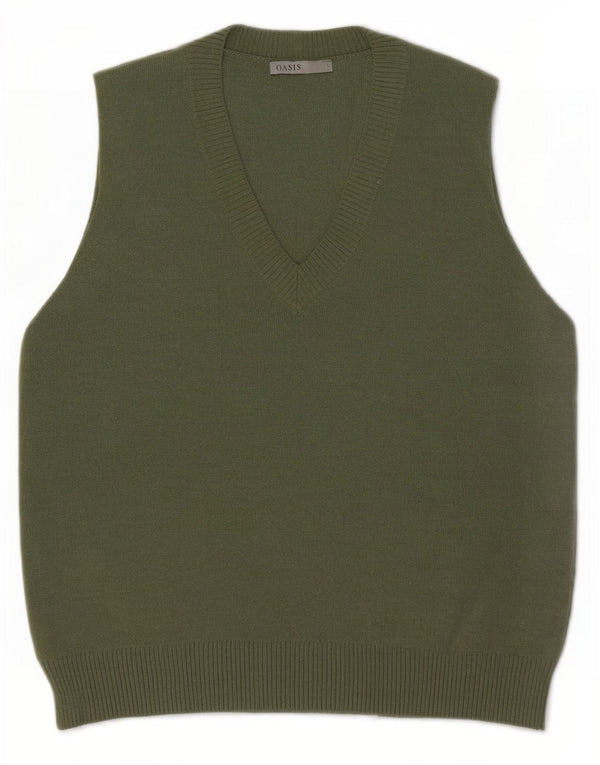 Oasis Womens Vest Tank Top UK 16 Large Green Acrylic