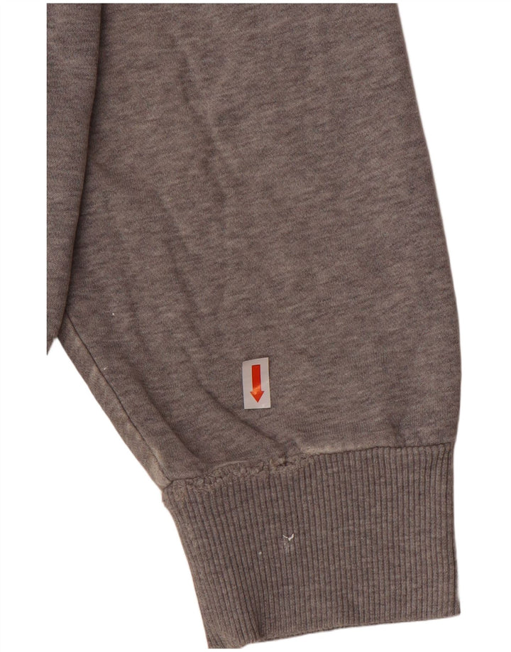 Reebok Mens Graphic Hoodie Jumper Large Grey Cotton