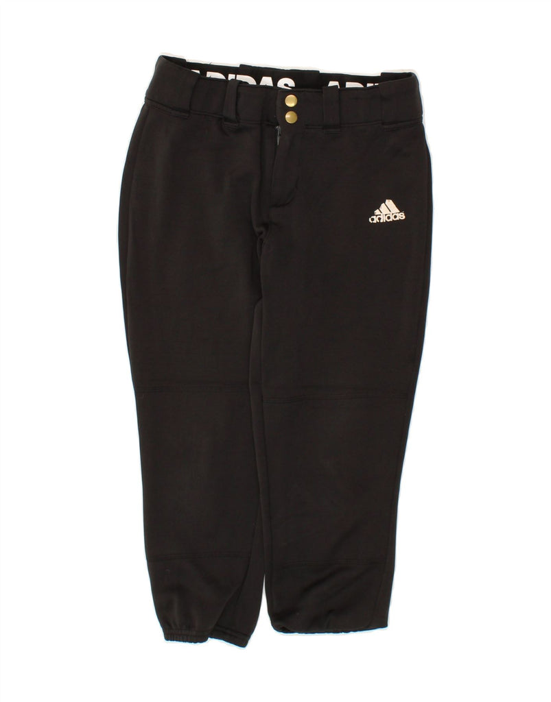 ADIDAS Womens Capri Casual Trousers UK 10 Small W28 L20 Black Polyester Vintage Adidas and Second-Hand Adidas from Messina Hembry 