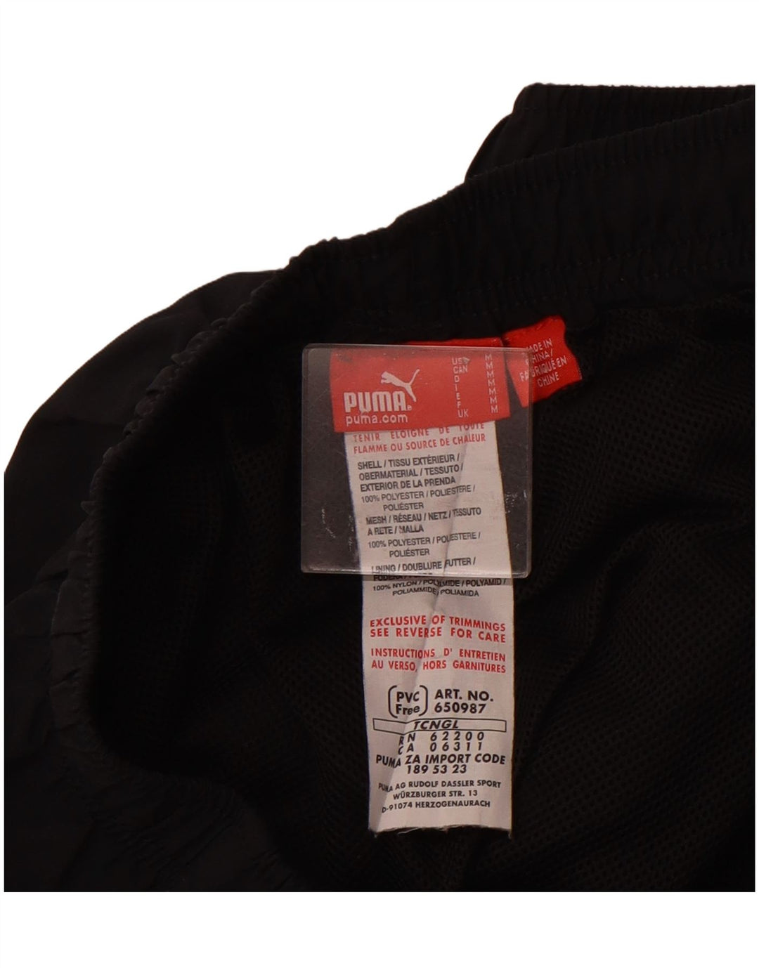 Puma Mens Graphic Tracksuit Trousers Medium Black Polyester Sports