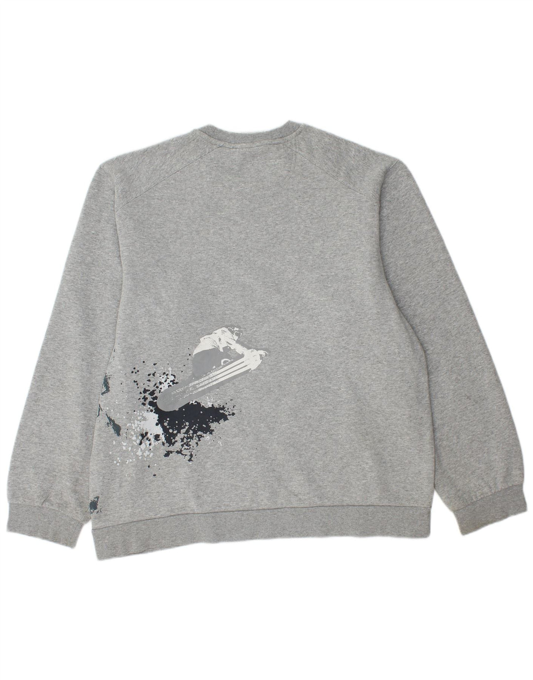 ADIDAS Mens Graphic Sweatshirt Jumper Large Grey Cotton