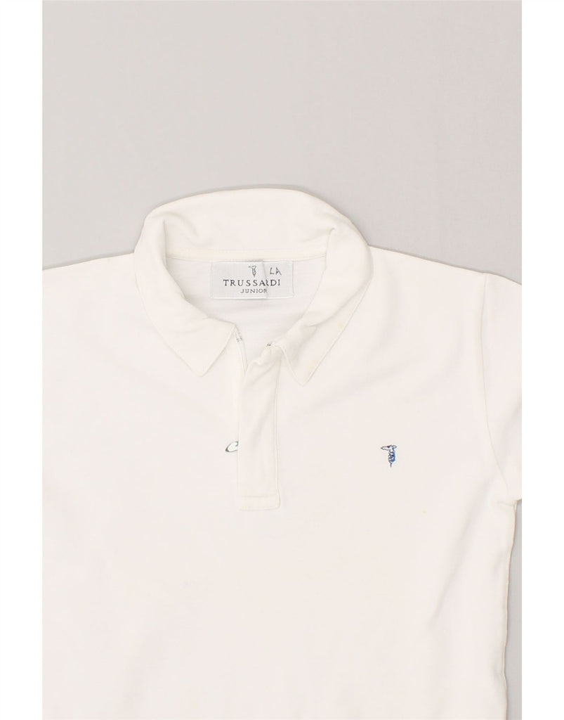 TRUSSARDI JUNIOR Boys Polo Shirt 6-7 Years White | Vintage Trussardi Junior | Thrift | Second-Hand Trussardi Junior | Used Clothing | Messina Hembry 