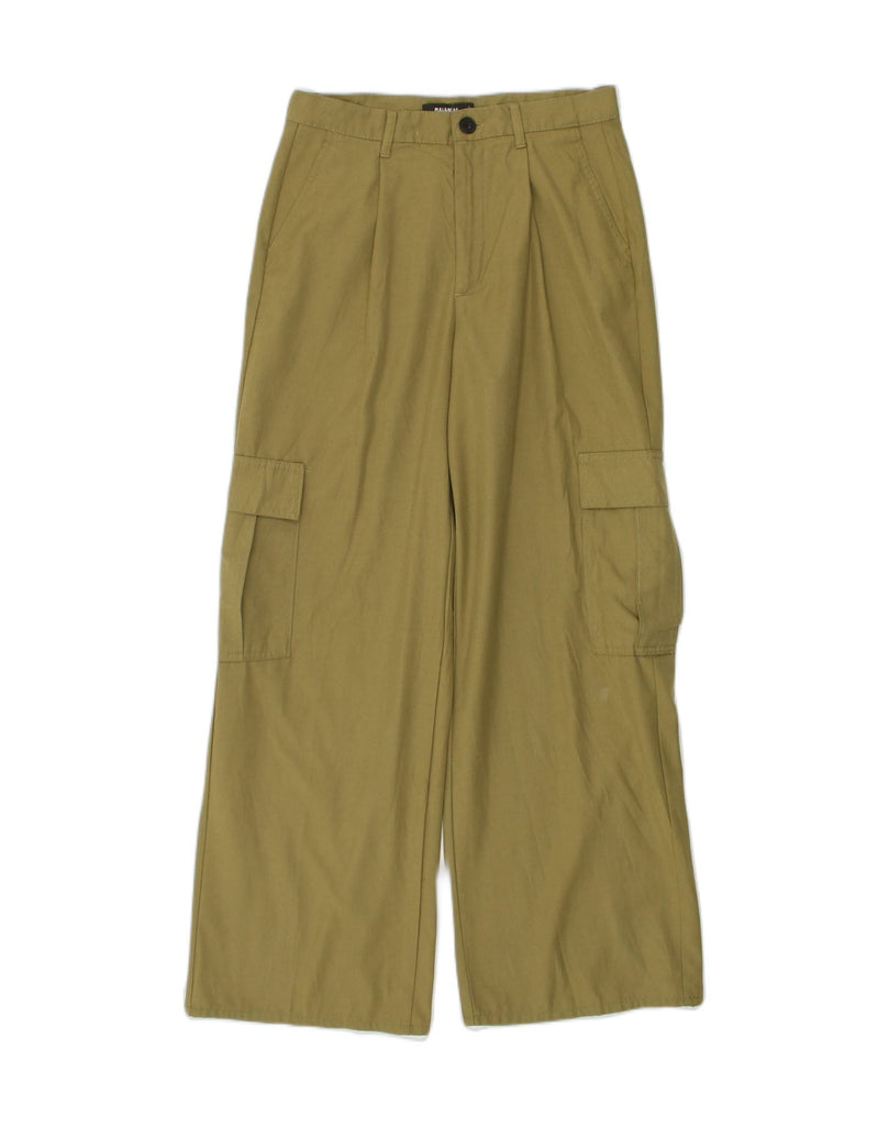 PULL & BEAR Womens Wide Leg Cargo Trousers UK 12 Medium W28 L28  Khaki | Vintage Pull & Bear | Thrift | Second-Hand Pull & Bear | Used Clothing | Messina Hembry 