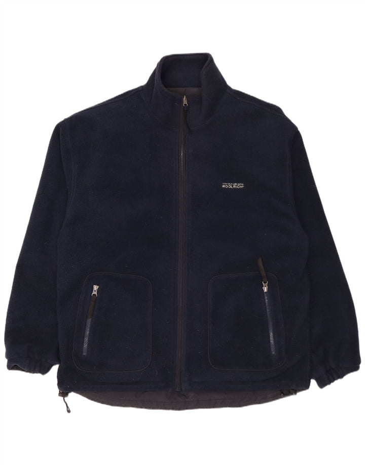 WOOLRICH Mens Reversible Jacket UK 40 Large Navy Blue Nylon