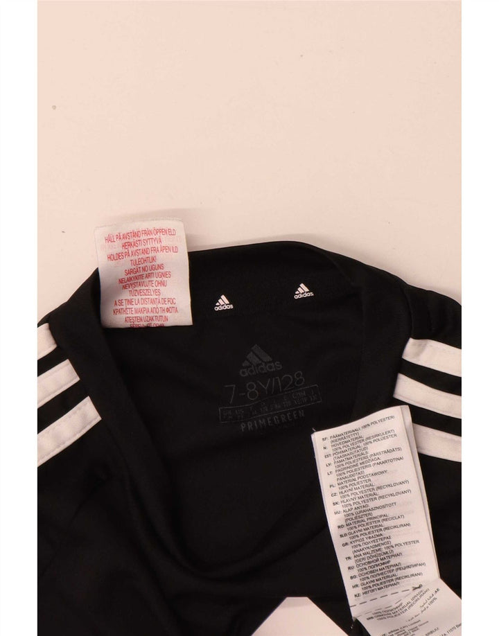 Adidas Boys Aeroready Graphic T-Shirt Top 7-8 Years Black Polyester