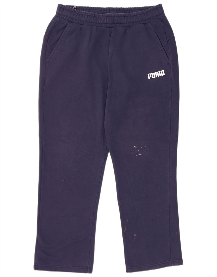 Puma Mens Tracksuit Trousers Large Navy Blue Cotton