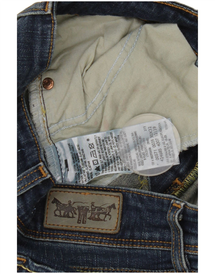Levi's Womens 571 Slim Jeans W30 L32 Blue Cotton