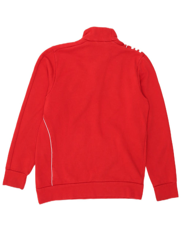 Adidas Mens Zip Neck Sweatshirt Jumper Medium Red Cotton