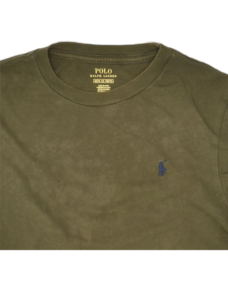 POLO RALPH LAUREN Boys T-Shirt Top 10-11 Years Medium Khaki Cotton | Vintage Polo Ralph Lauren | Thrift | Second-Hand Polo Ralph Lauren | Used Clothing | Messina Hembry 