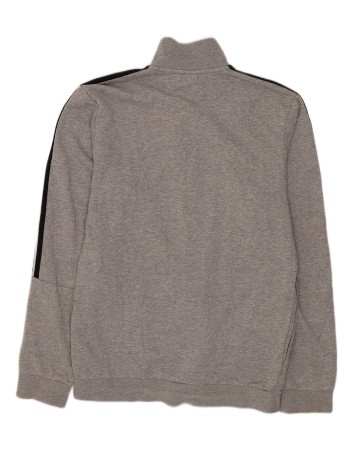 ADIDAS Mens Tracksuit Top Jacket UK 36/38 Small Grey Flecked Cotton