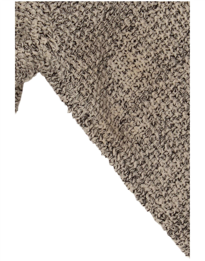 Zara Womens Open Cardigan Sweater UK 14 Medium Grey Flecked