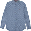 TOMMY HILFIGER Mens Abstract Pattern Regular Fit Shirt Medium Blue Cotton Vintage Tommy Hilfiger and Second-Hand Tommy Hilfiger from Messina Hembry 