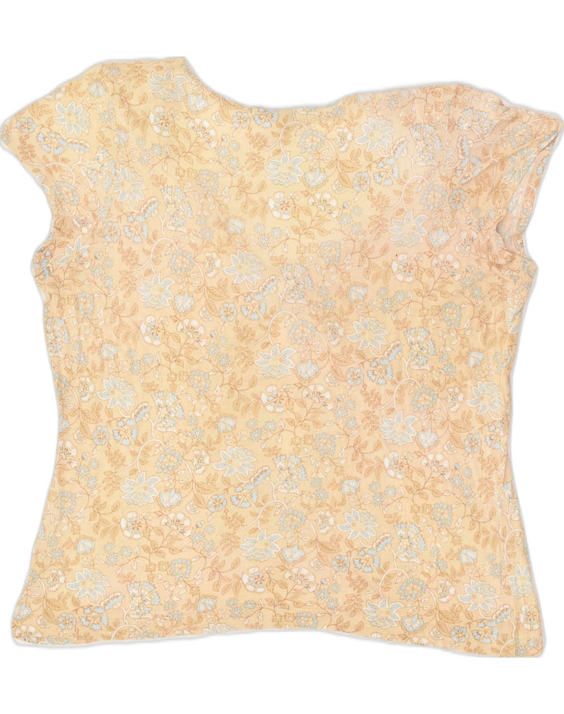 BANANA REPUBLIC Womens Vest Top UK 18 XL Beige Floral Modal | Vintage Banana Republic | Thrift | Second-Hand Banana Republic | Used Clothing | Messina Hembry 