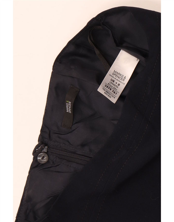 Marks & Spencer Womens Pencil Skirt UK 8 Small W26  Navy Blue Polyester