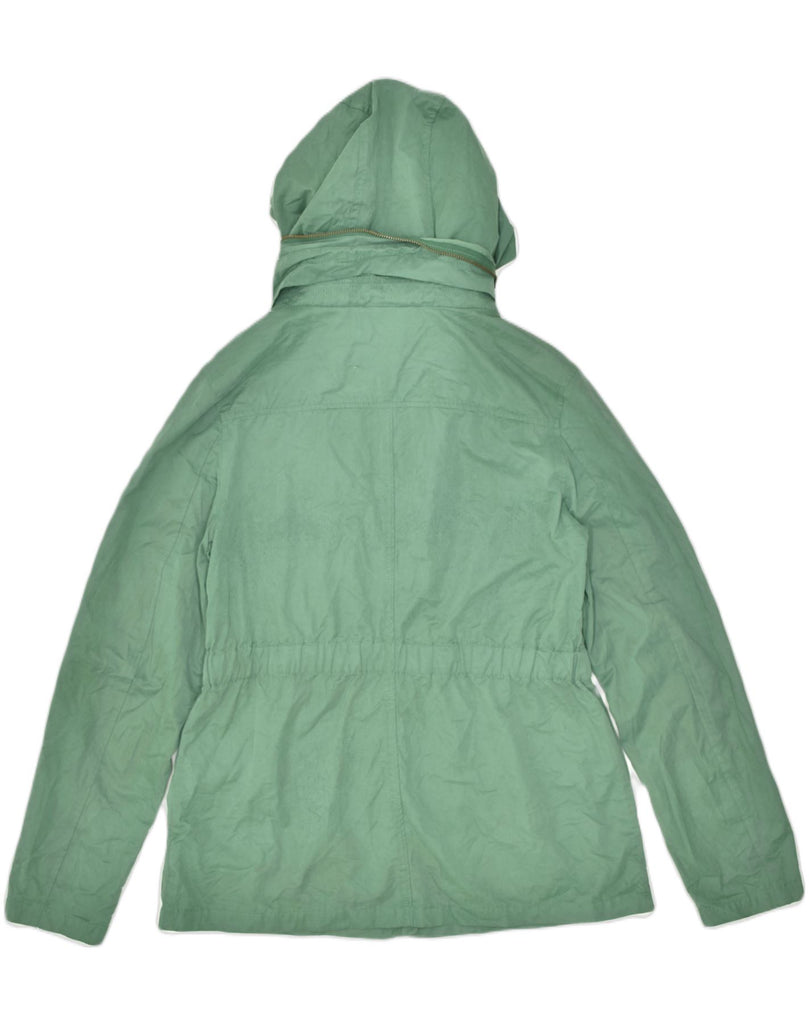 FAT FACE Womens Hooded Utility Jacket UK 12 Medium Green Polyester | Vintage | Thrift | Second-Hand | Used Clothing | Messina Hembry 