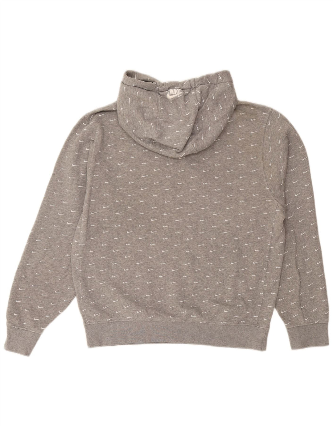 Nike Mens Graphic Hoodie Jumper Small Grey Cotton