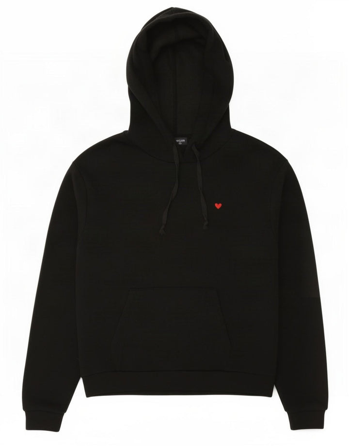 Topshop Womens Hoodie Jumper UK 12 Medium Black Polyester