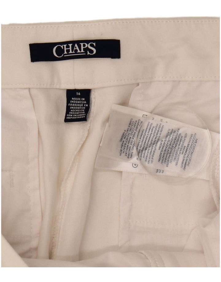 Chaps Womens Casual Shorts UK 16 Large W36  White Cotton