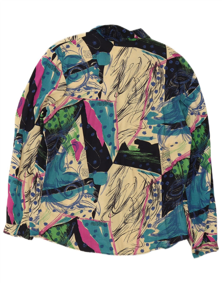 Vintage Womens Abstract Pattern Shirt Blouse UK 16 Large Multicoloured