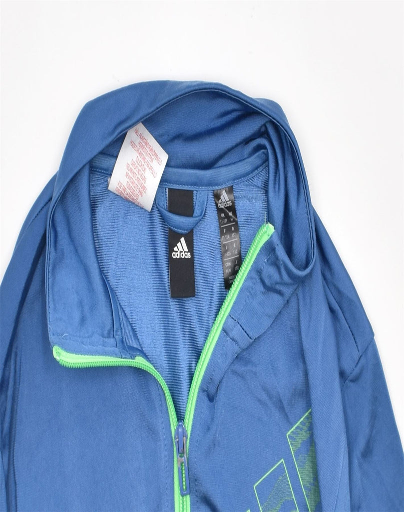 ADIDAS Boys Tracksuit Top Jacket 11-12 Years  Blue Polyester | Vintage | Thrift | Second-Hand | Used Clothing | Messina Hembry 