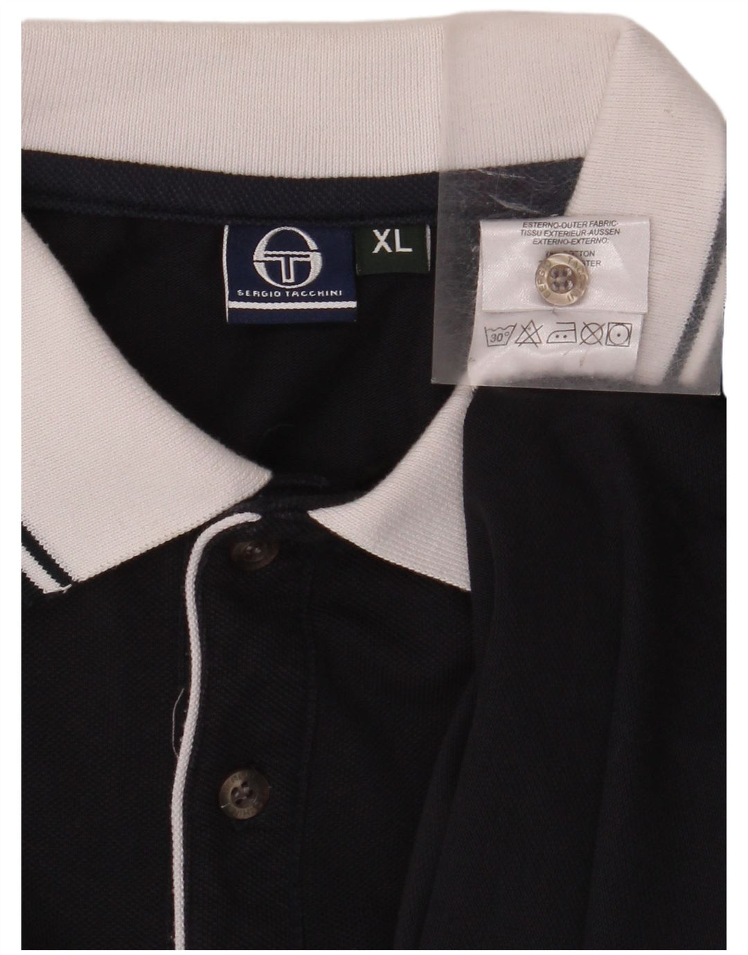 SERGIO TACCHINI Mens Polo Shirt XL Navy Blue Cotton