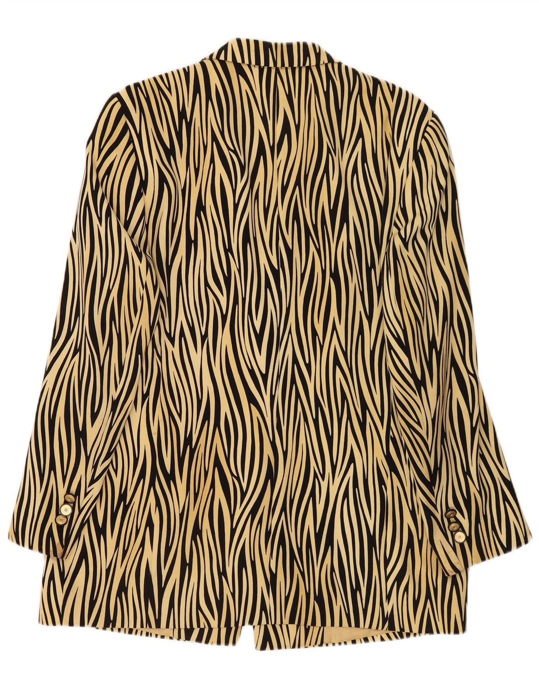 Basler Womens 1 Button Blazer Jacket UK 14 Medium Yellow Animal Print