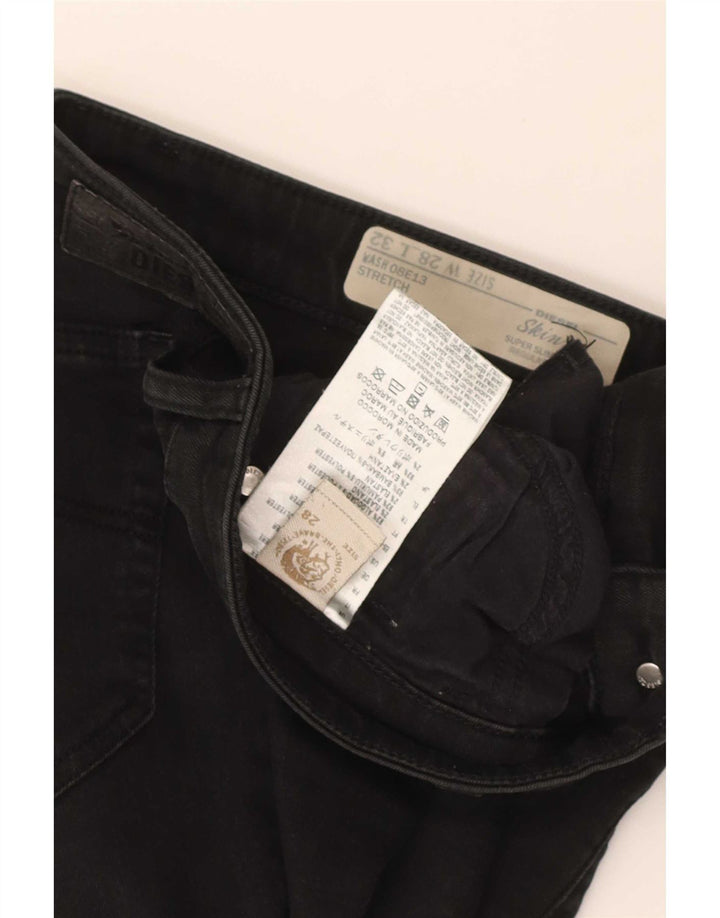 Diesel Womens Skinzee Denim Shorts W28 Medium Black Cotton