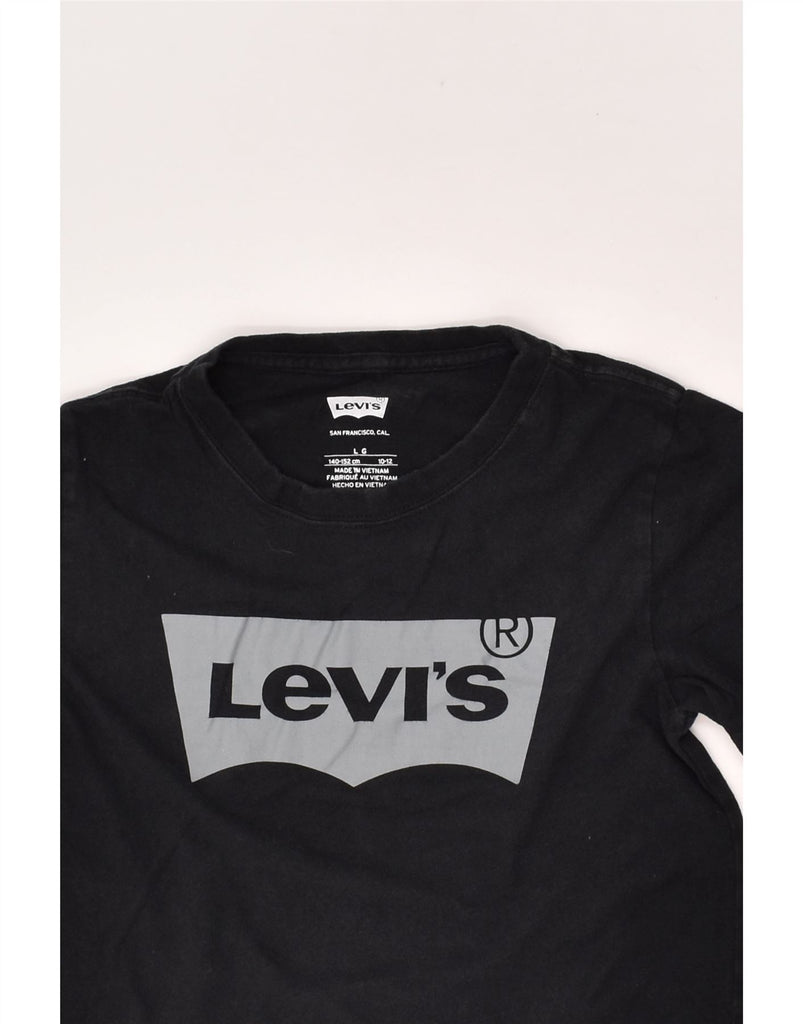 LEVI'S Boys Graphic T-Shirt Top 10-11 Years Large Black Cotton | Vintage Levi's | Thrift | Second-Hand Levi's | Used Clothing | Messina Hembry 