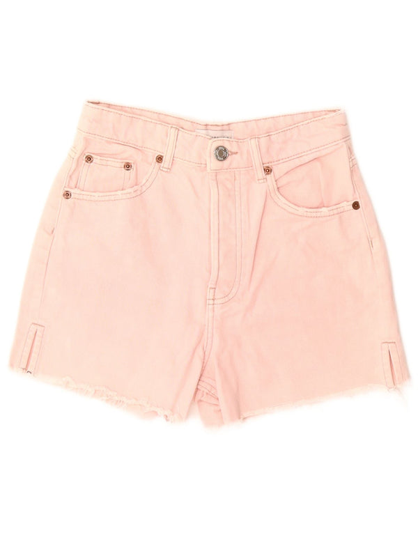 Zara Womens Denim Shorts EU 36 XS W26 Pink Cotton