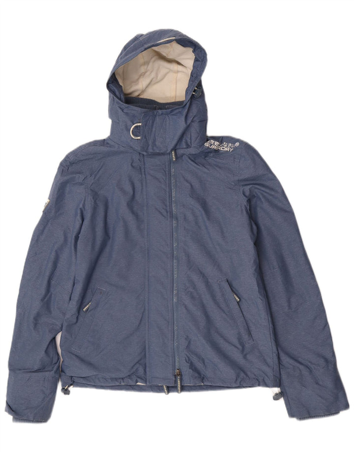 Superdry Womens Graphic Windbreaker Jacket UK 14 Medium Blue