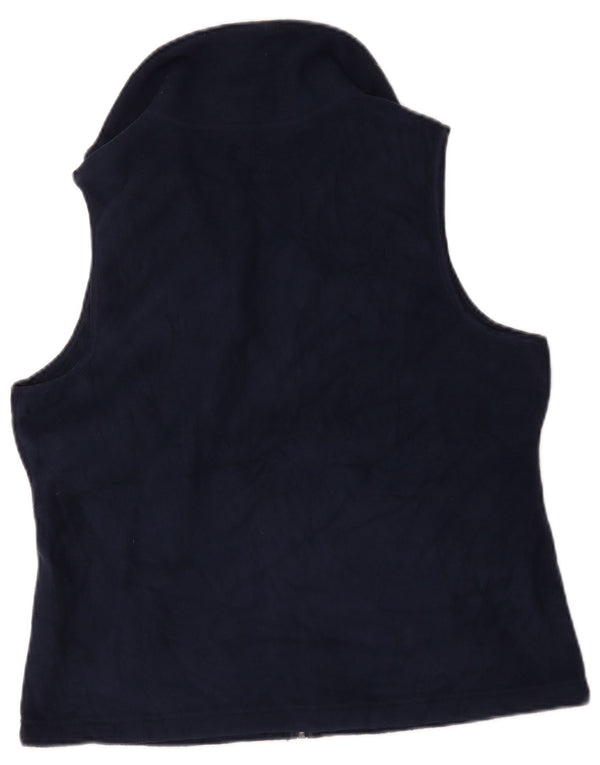 Chaps Womens Petite Fleece Gilet UK 16 Large Navy Blue Polyester