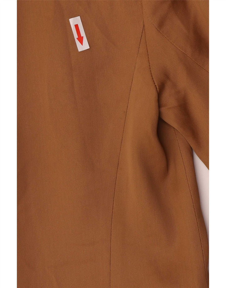 Marks & Spencer Womens 2 Button Blazer Jacket UK 4 XS Brown Viscose