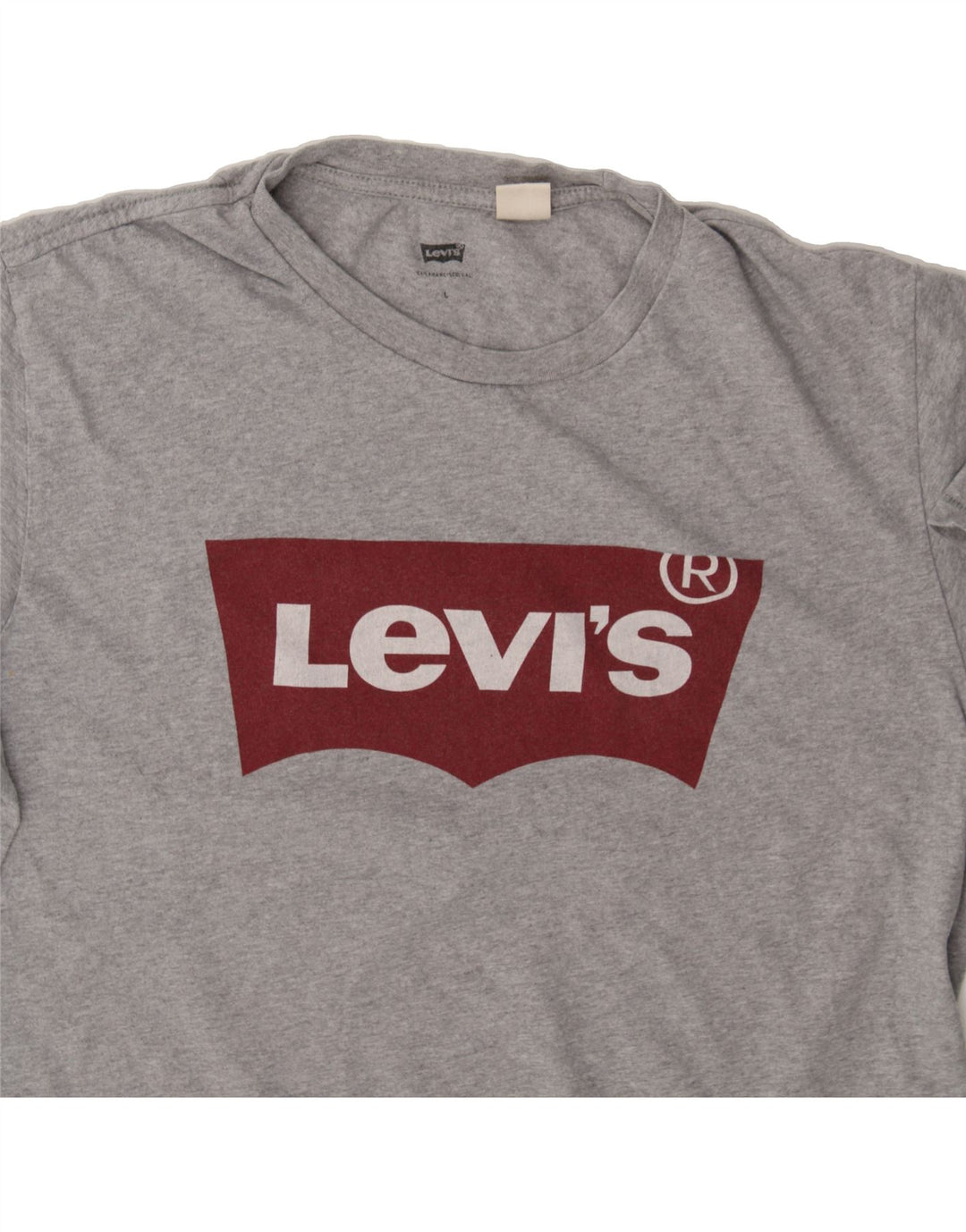LEVI'S Mens Graphic T-Shirt Top Large Grey Cotton Vintage Levi's and Second-Hand Levi's from Messina Hembry 