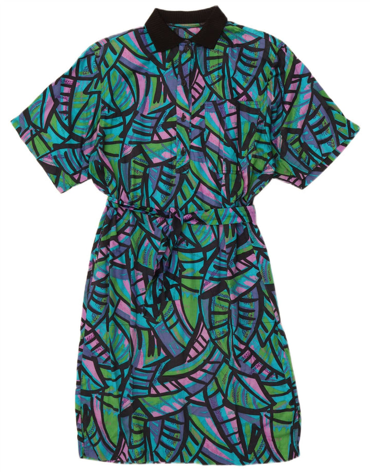 Vintage Womens A-Line Dress UK 14 Large Multicoloured Colourblock