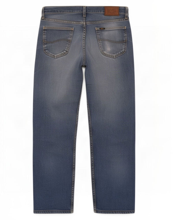 Lee Mens Straight Jeans W34 L28 Blue Cotton