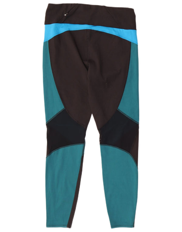 Marks & Spencer Womens Leggings UK 14 Medium Black Colourblock Polyester