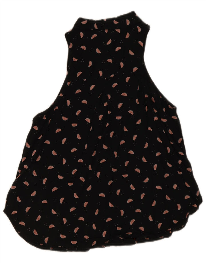 CLOCK HOUSE Womens Abstract Pattern Shirt Blouse EU 38 Medium Black